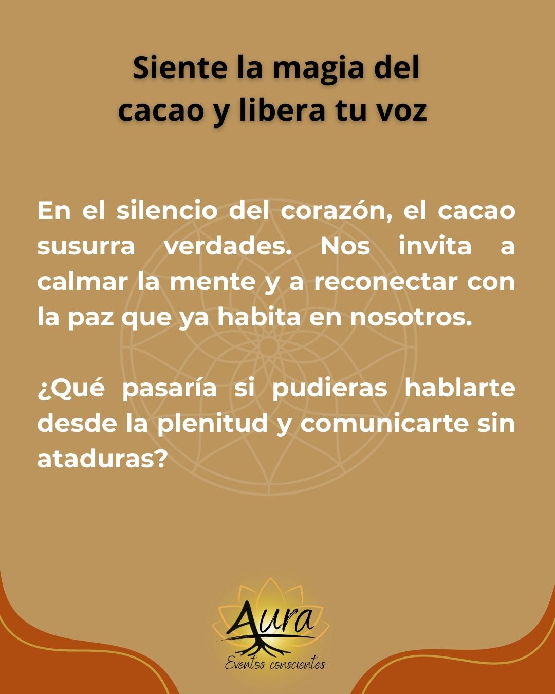 Ceremonia de cacao (31 de agosto)