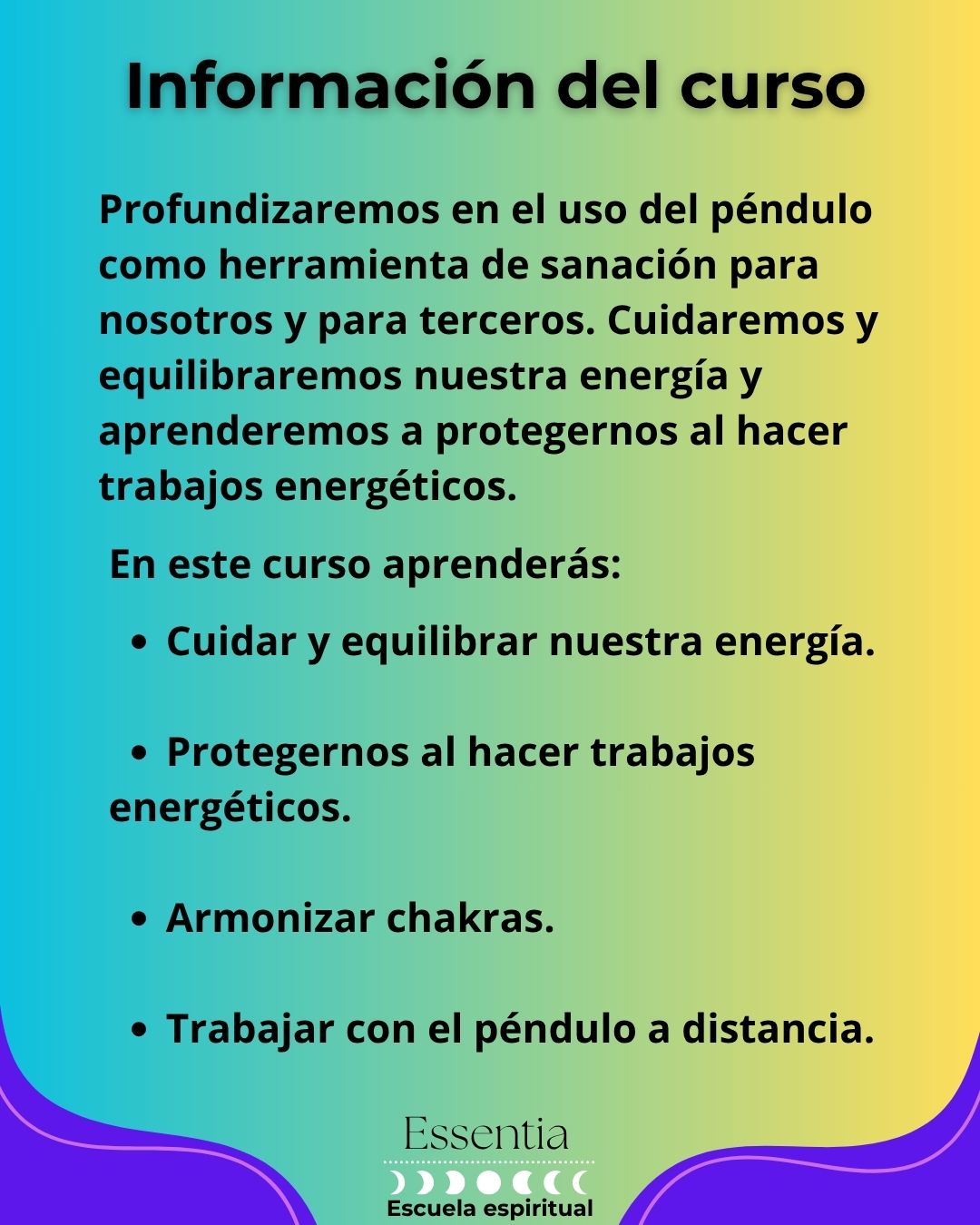 Curso de péndulo (Nivel 2) 11 de octubre